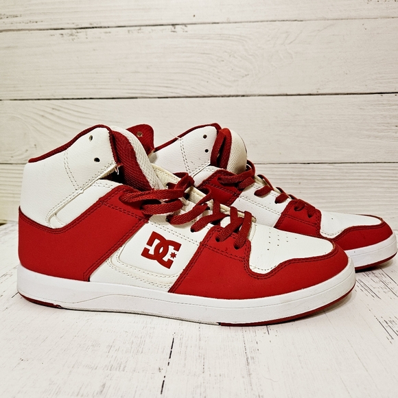 DC Cure Hi-Top Red and White Skate Sneakers ADYS400072 Men's Size 10 - Picture 6 of 11